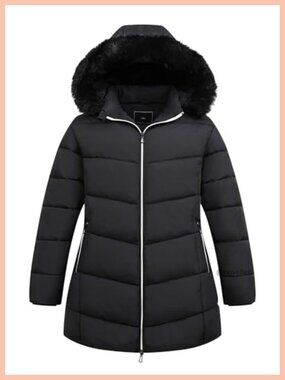 Women's Plus Size Down Alternative Winter Coat Quilted Zip Puffer